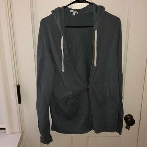 Soft blue James Perse Zip Up Hoodie